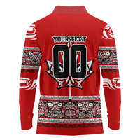 Haida Hockey Canada Long Sleeve Polo Shirt Maple Leaf