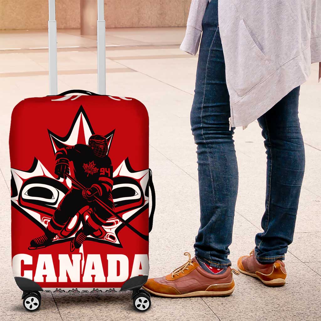 Haida Hockey Canada Luggage Cover Maple Leaf
