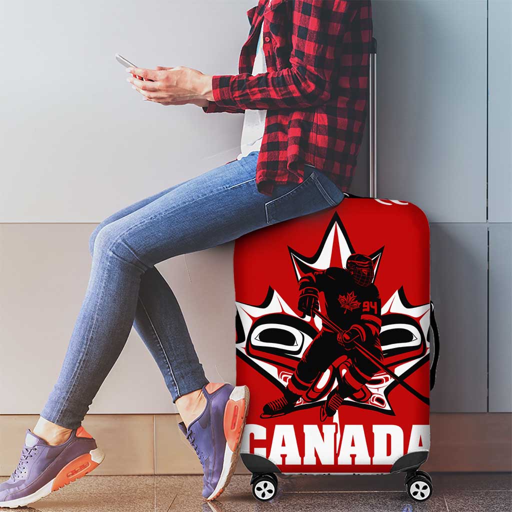Haida Hockey Canada Luggage Cover Maple Leaf