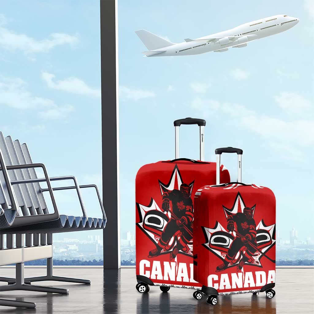 Haida Hockey Canada Luggage Cover Maple Leaf