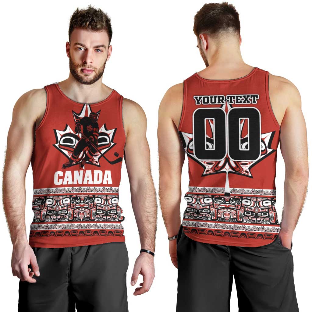 Haida Hockey Canada Men Tank Top Maple Leaf