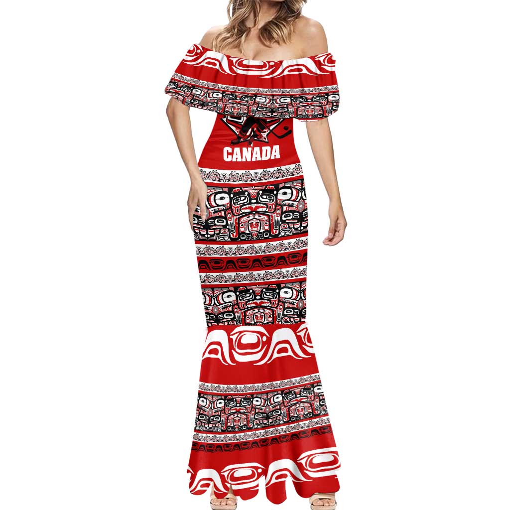Haida Hockey Canada Mermaid Dress Maple Leaf