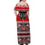 Haida Hockey Canada Off Shoulder Maxi Dress Maple Leaf