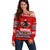 Haida Hockey Canada Off Shoulder Sweater Maple Leaf