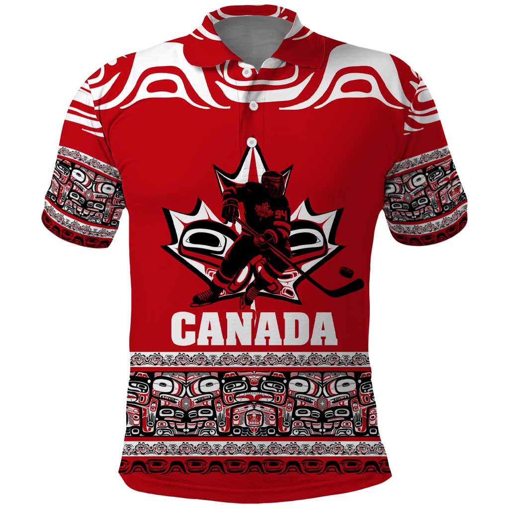 Haida Hockey Canada Polo Shirt Maple Leaf