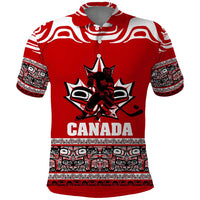 Haida Hockey Canada Polo Shirt Maple Leaf