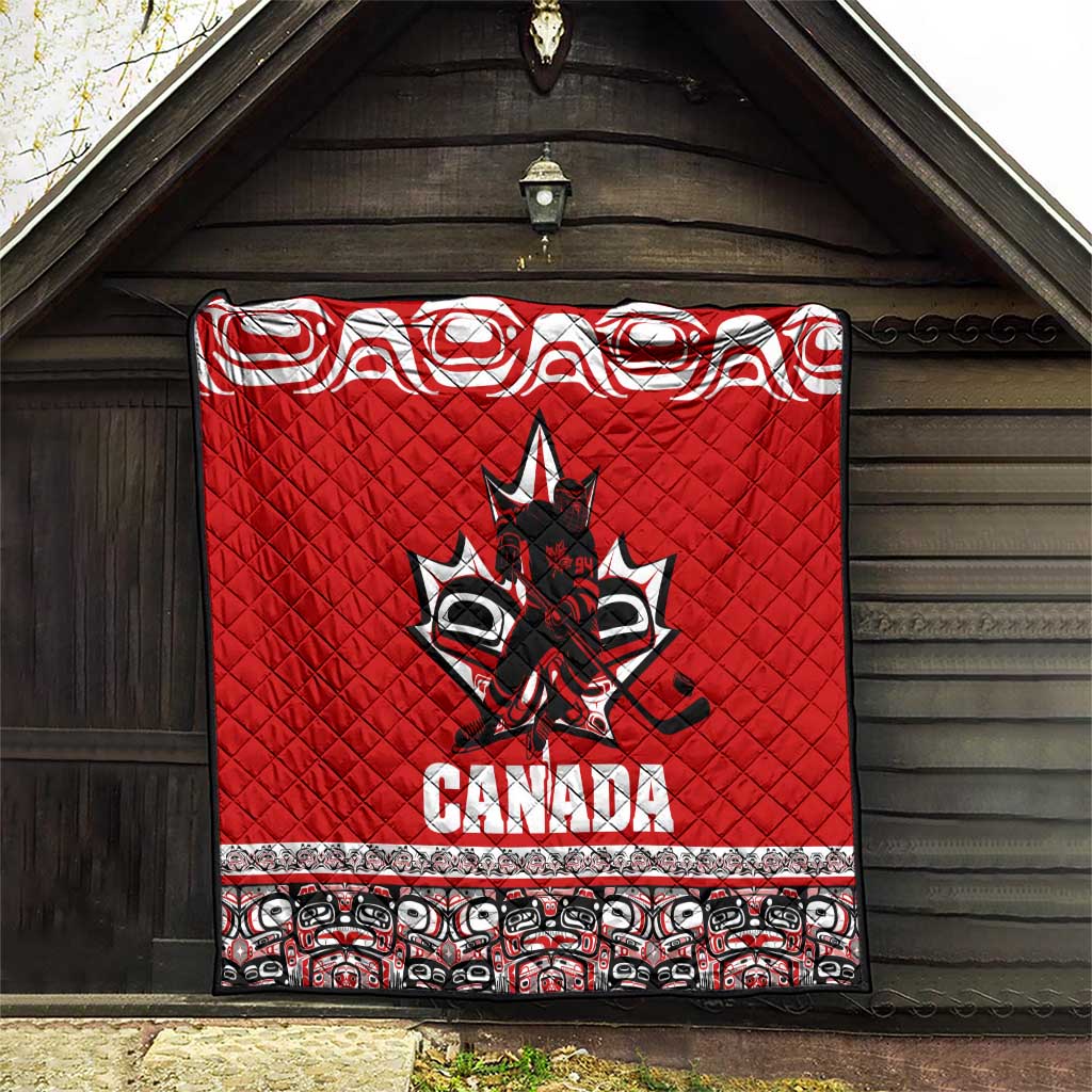 Haida Hockey Canada Quilt Maple Leaf