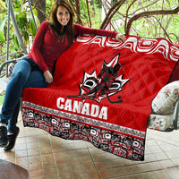 Haida Hockey Canada Quilt Maple Leaf