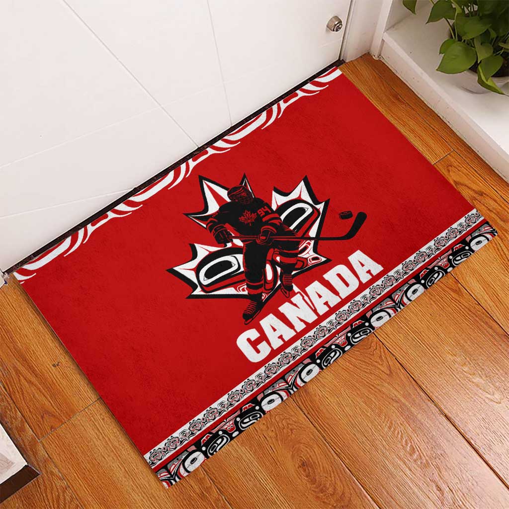 Haida Hockey Canada Rubber Doormat Maple Leaf