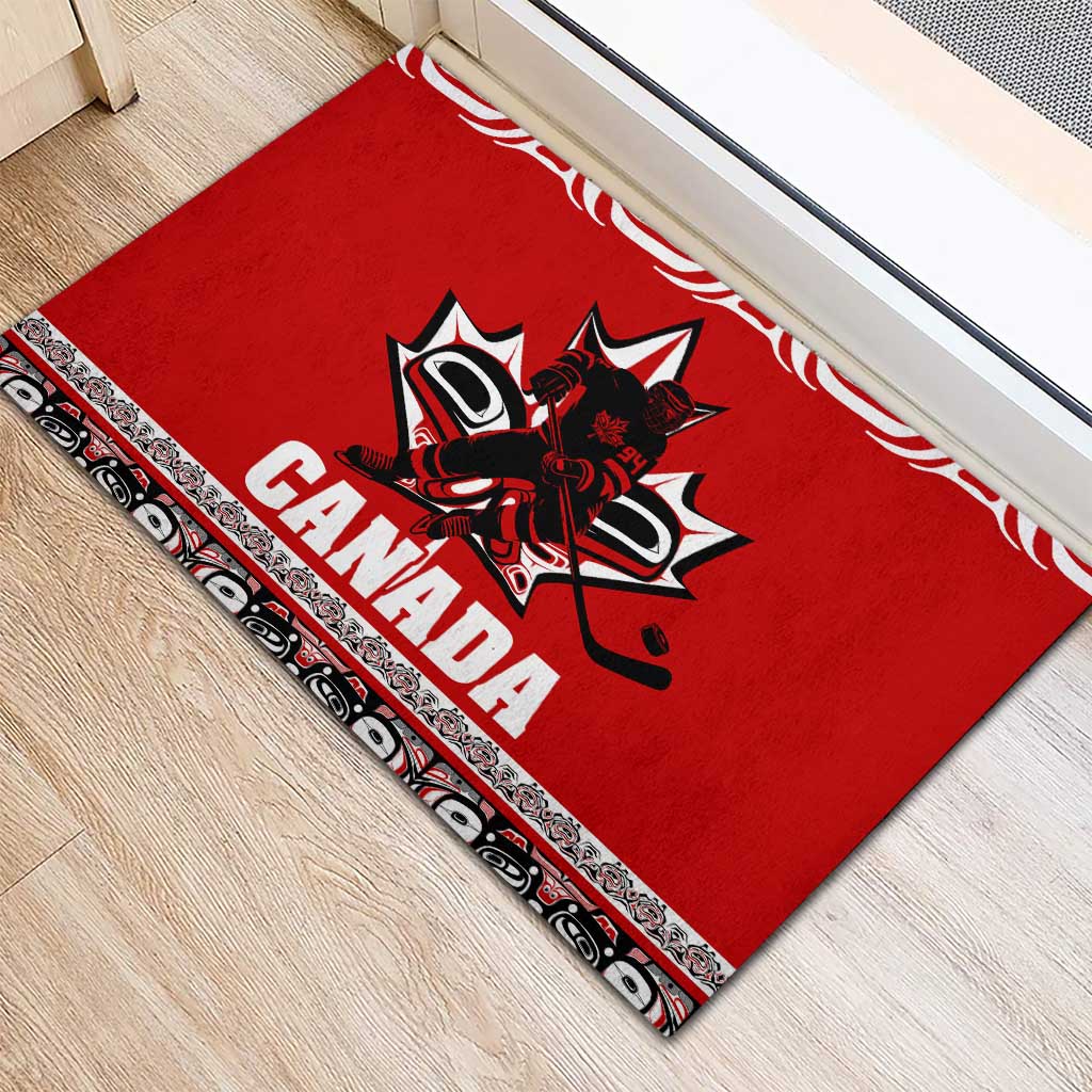 Haida Hockey Canada Rubber Doormat Maple Leaf