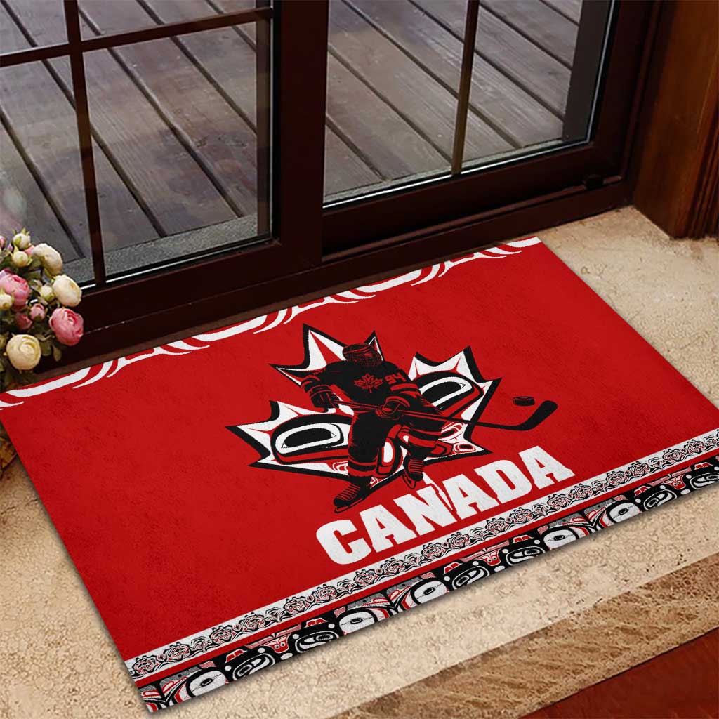 Haida Hockey Canada Rubber Doormat Maple Leaf