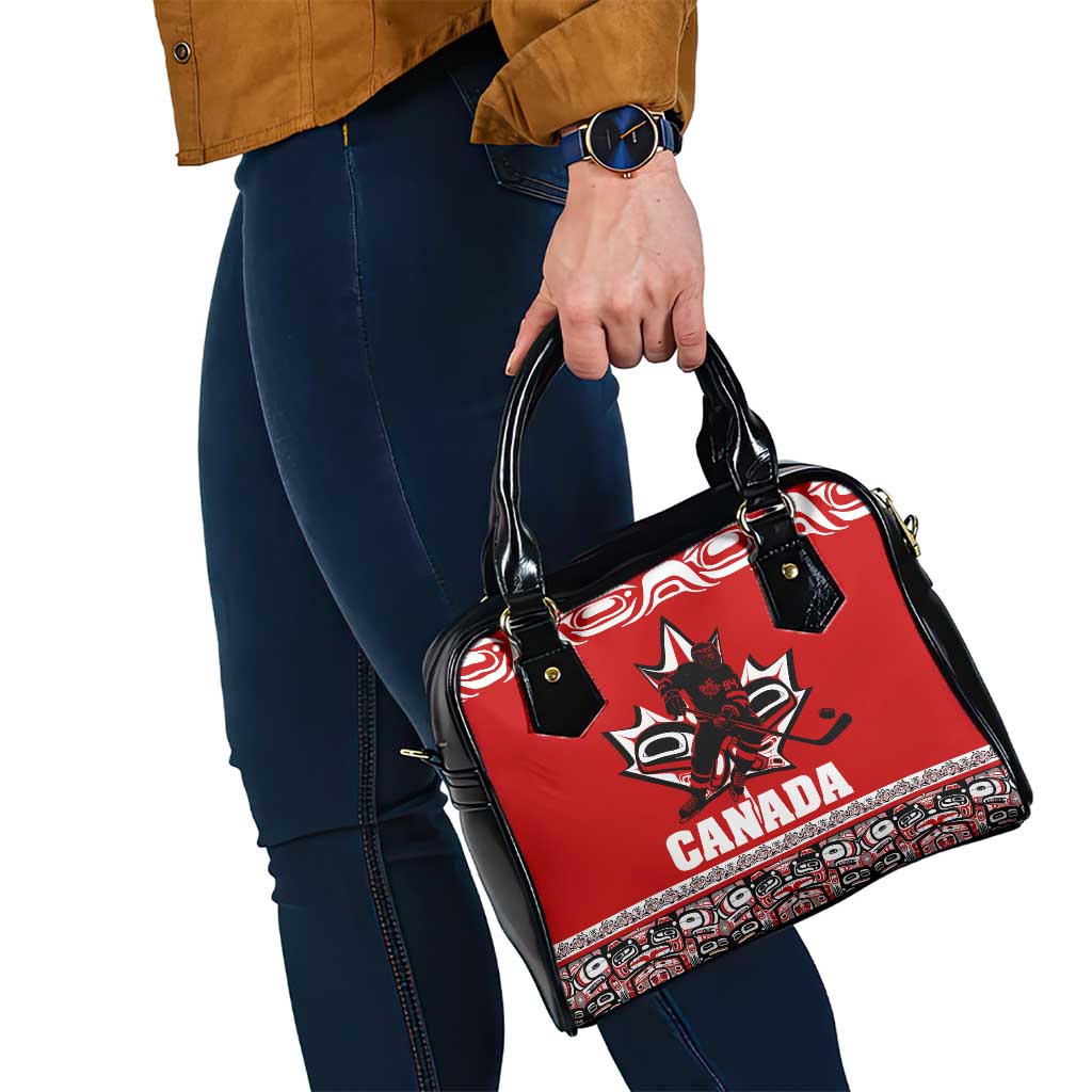 Haida Hockey Canada Shoulder Handbag Maple Leaf