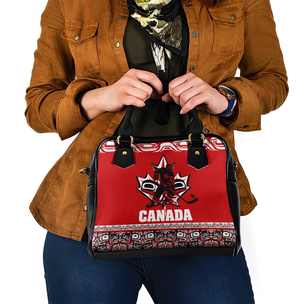 Haida Hockey Canada Shoulder Handbag Maple Leaf