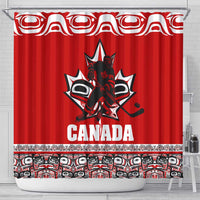 Haida Hockey Canada Shower Curtain Maple Leaf