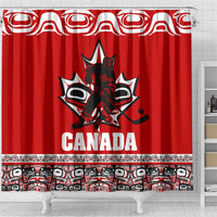 Haida Hockey Canada Shower Curtain Maple Leaf