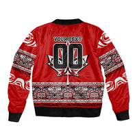 Haida Hockey Canada Sleeve Zip Bomber Jacket Maple Leaf