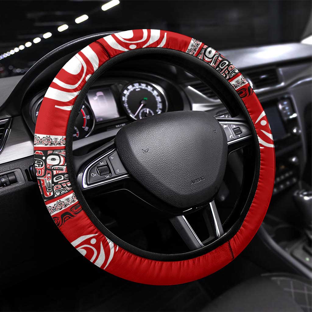 Haida Hockey Canada Steering Wheel Cover Maple Leaf