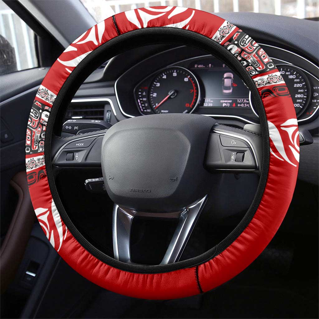Haida Hockey Canada Steering Wheel Cover Maple Leaf