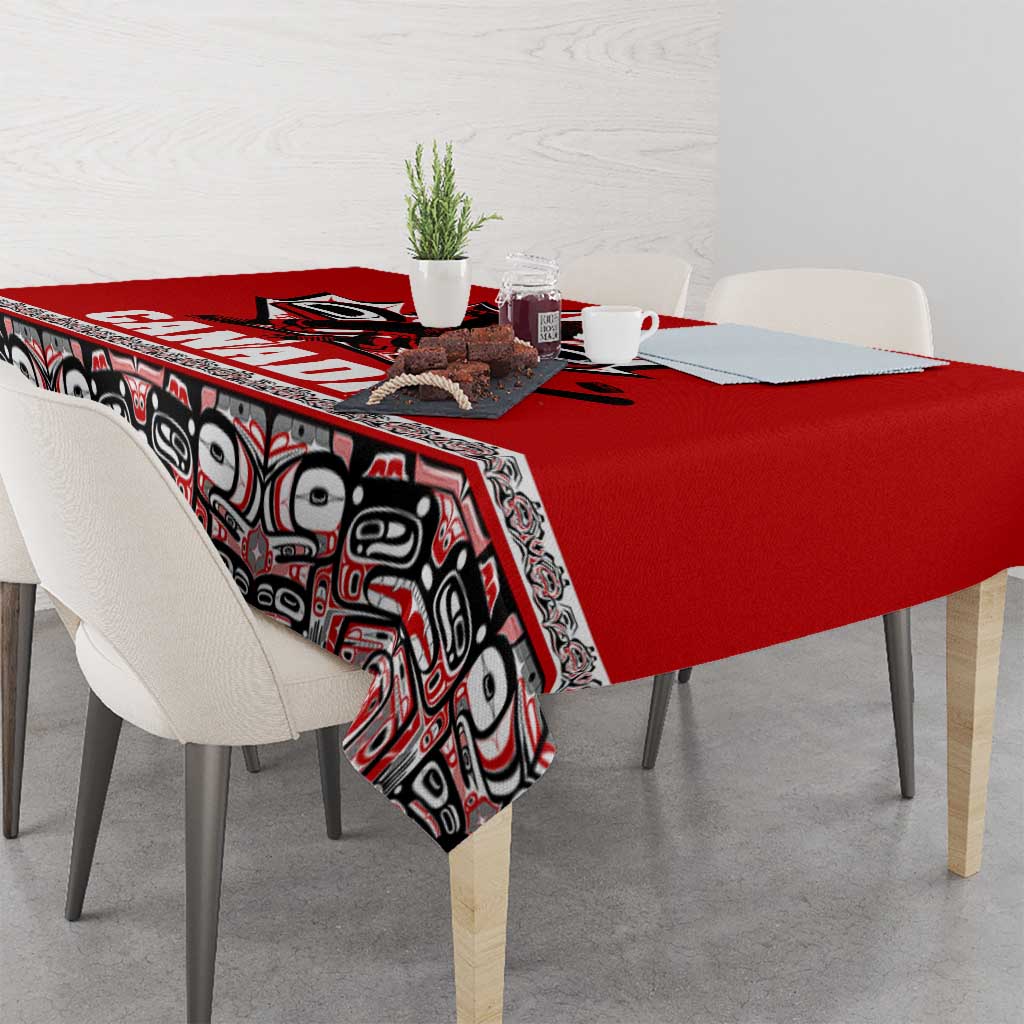 Haida Hockey Canada Tablecloth Maple Leaf