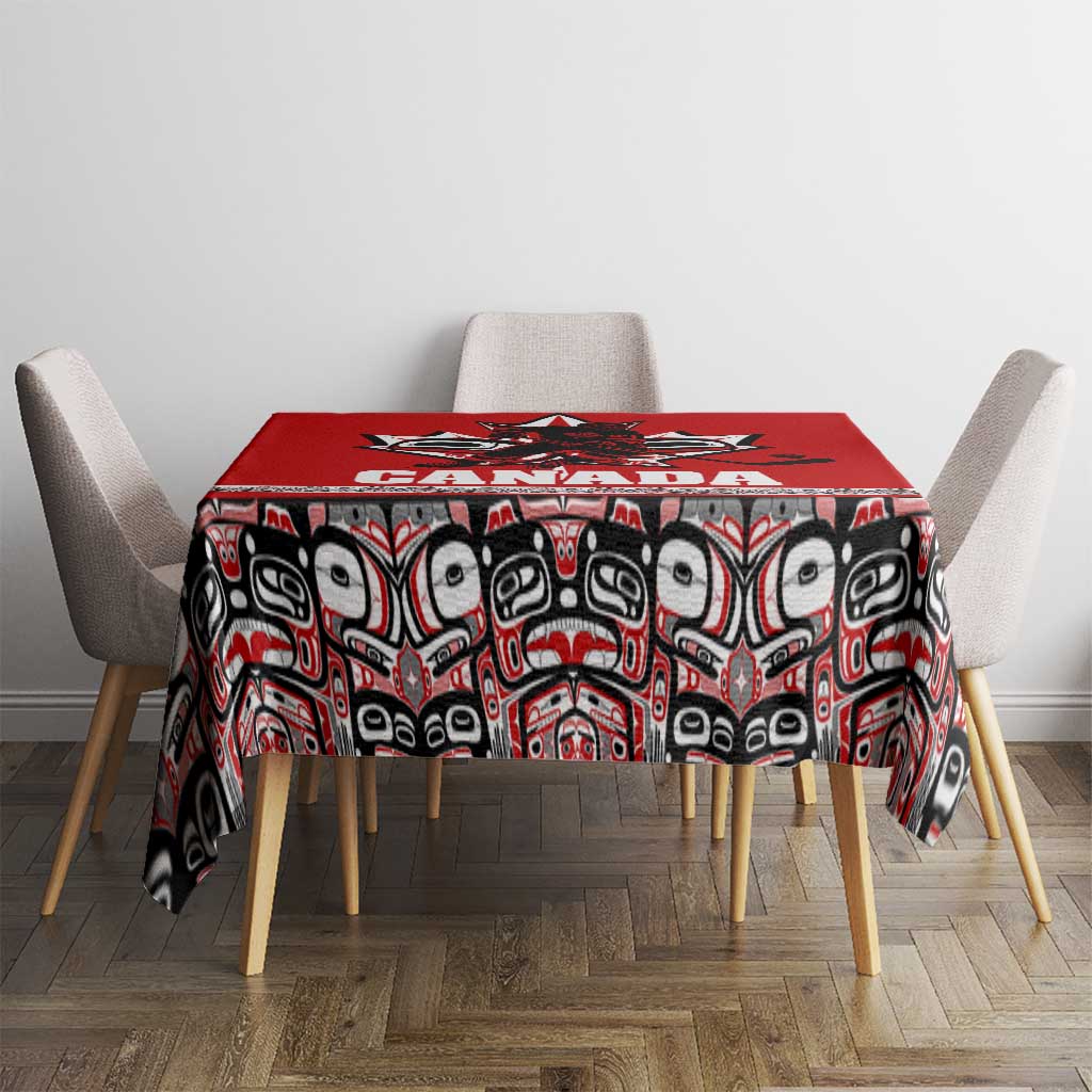 Haida Hockey Canada Tablecloth Maple Leaf