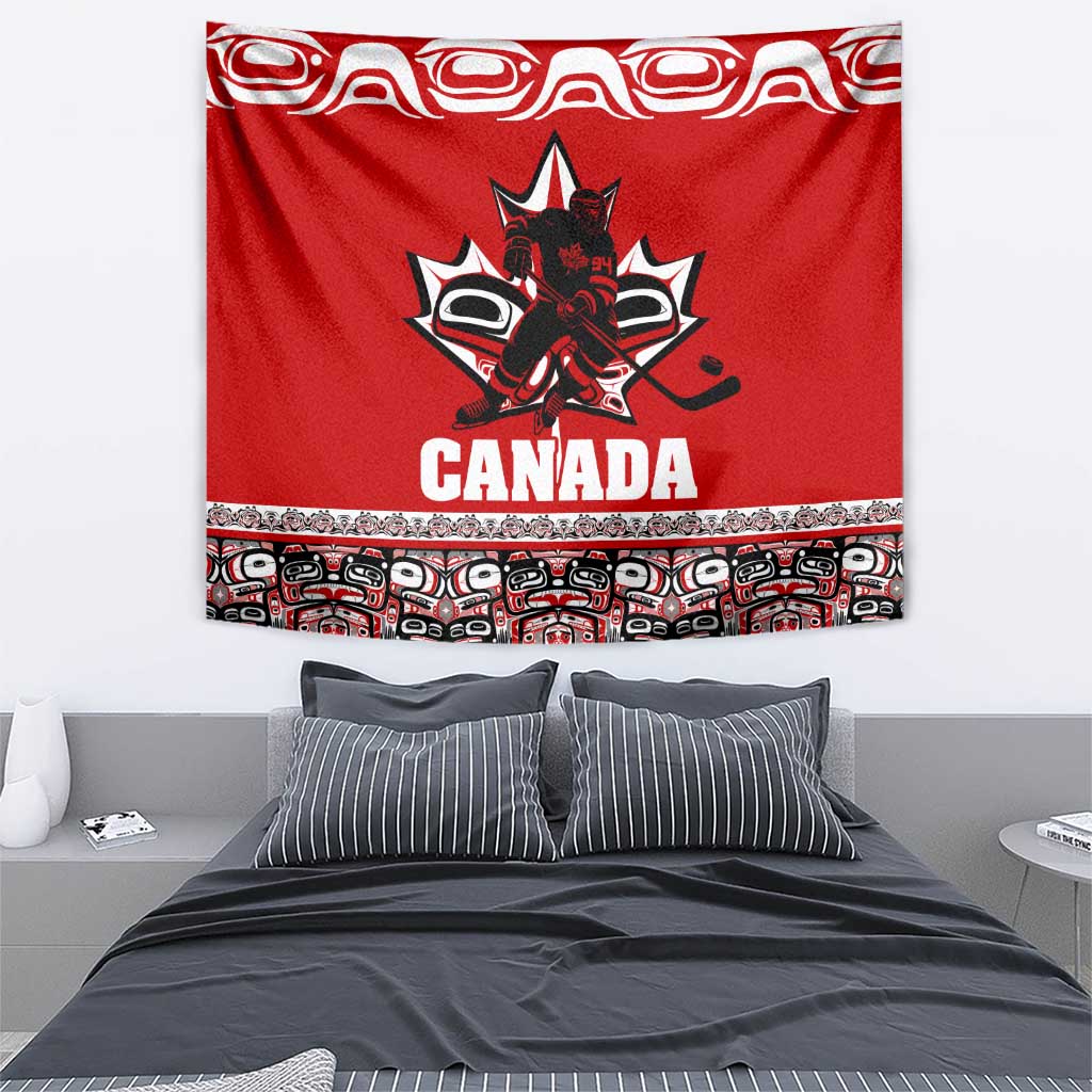 Haida Hockey Canada Tapestry Maple Leaf