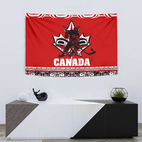Haida Hockey Canada Tapestry Maple Leaf