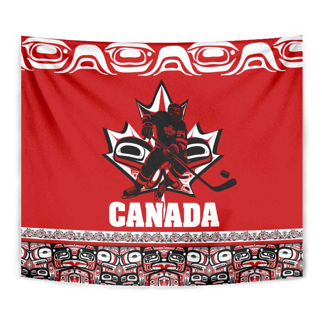 Haida Hockey Canada Tapestry Maple Leaf