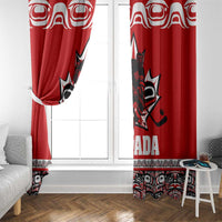 Haida Hockey Canada Window Curtain Maple Leaf