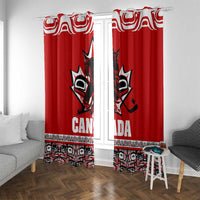 Haida Hockey Canada Window Curtain Maple Leaf