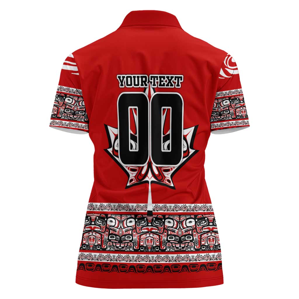 Haida Hockey Canada Women Polo Shirt Maple Leaf