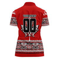 Haida Hockey Canada Women Polo Shirt Maple Leaf