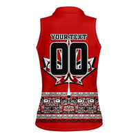 Haida Hockey Canada Women Sleeveless Polo Shirt Maple Leaf