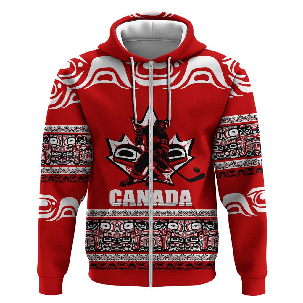 Haida Hockey Canada Zip Hoodie Maple Leaf