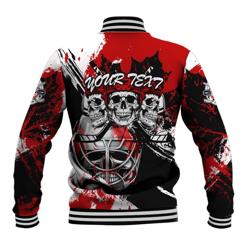 Canada Hockey Skull Life and Death Baseball Jacket