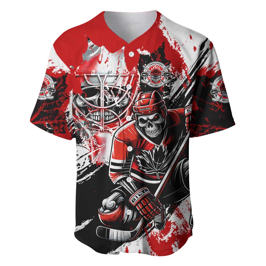 Canada Hockey Skull Life and Death Baseball Jersey
