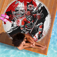 Canada Hockey Skull Life and Death Beach Blanket