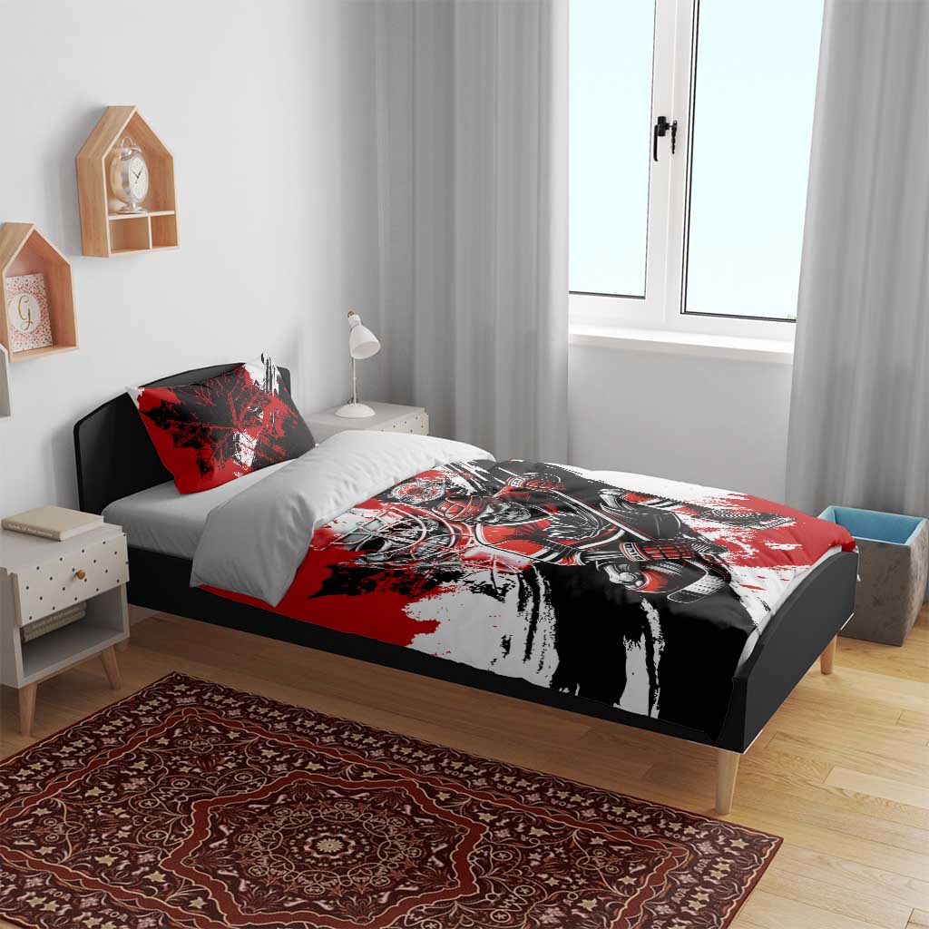 Canada Hockey Skull Life and Death Bedding Set