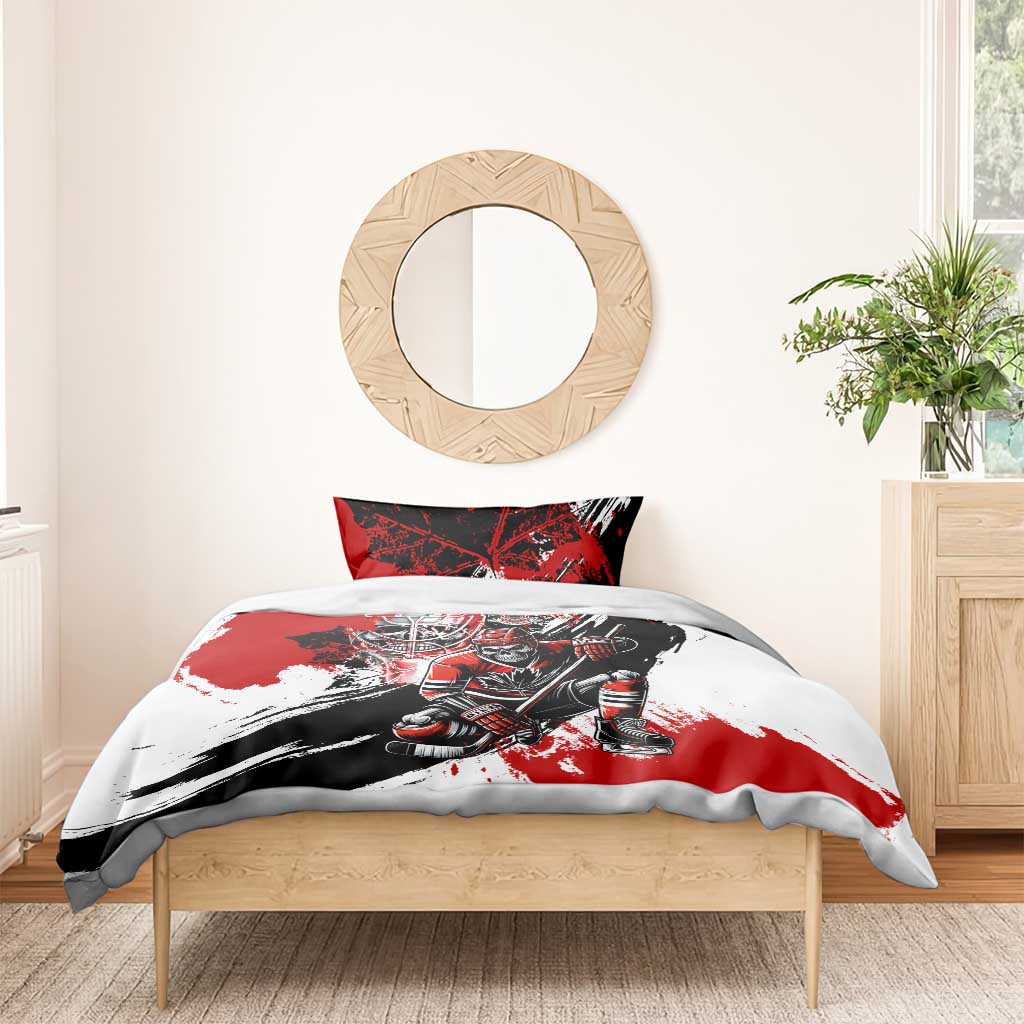 Canada Hockey Skull Life and Death Bedding Set