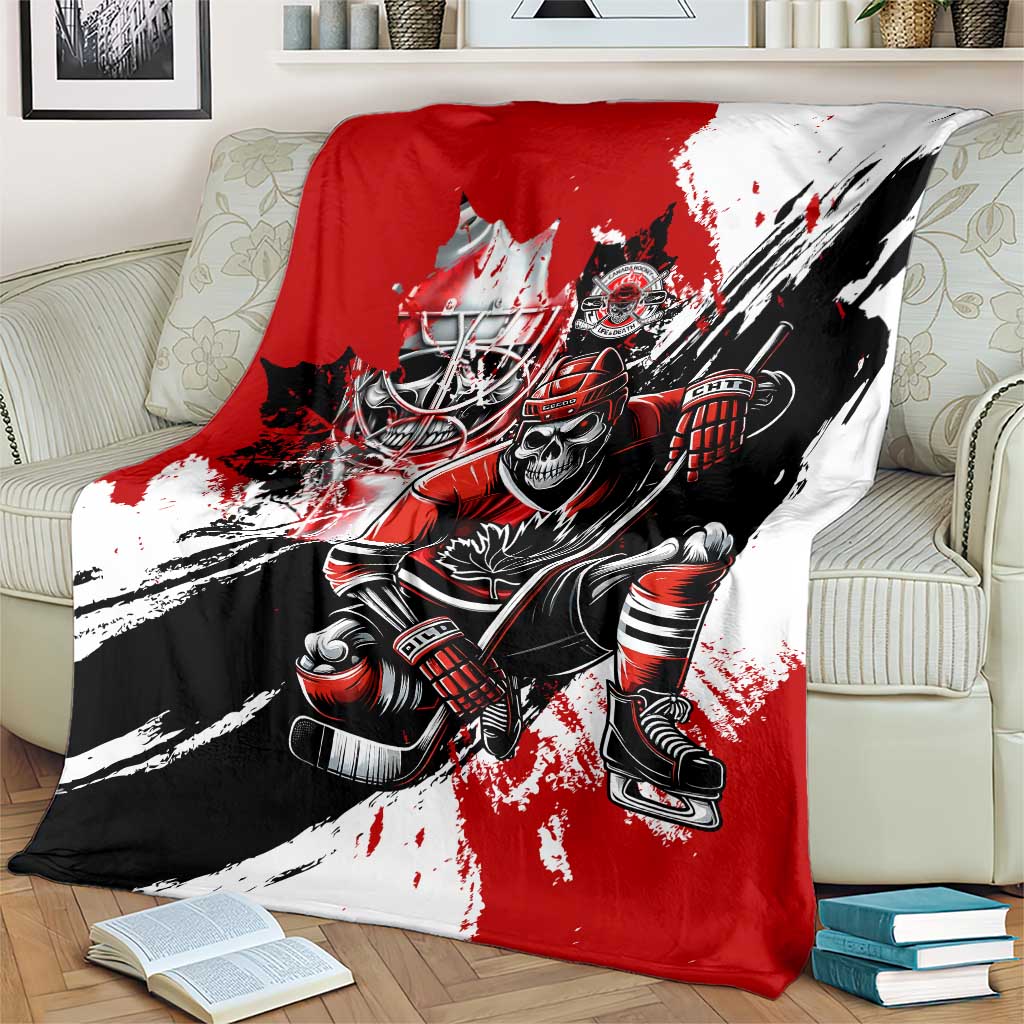 Canada Hockey Skull Life and Death Blanket
