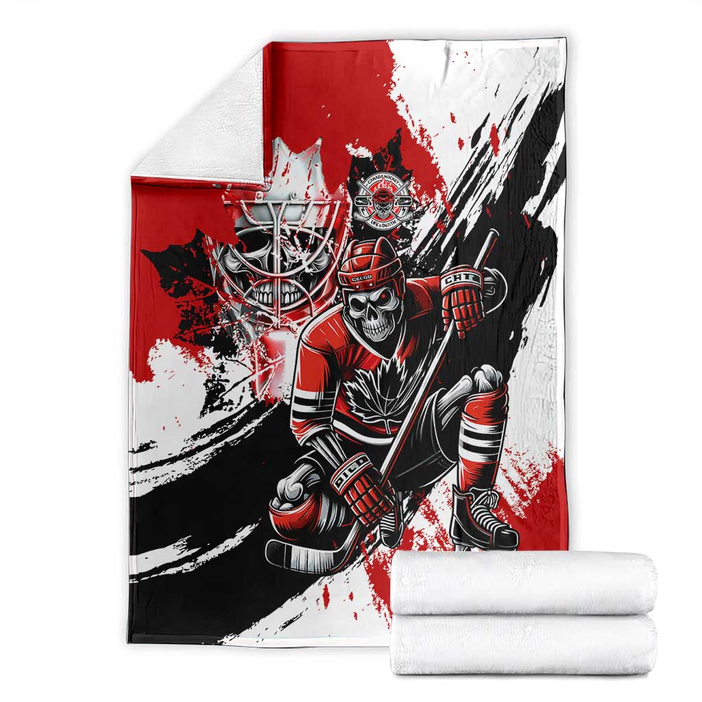 Canada Hockey Skull Life and Death Blanket