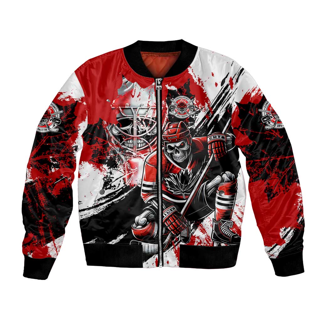 Canada Hockey Skull Life and Death Bomber Jacket