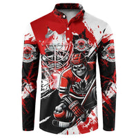 Canada Hockey Skull Life and Death Button Sweatshirt