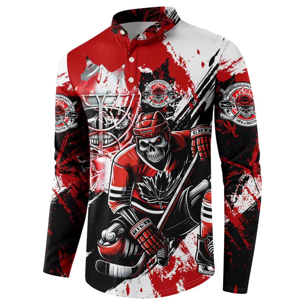 Canada Hockey Skull Life and Death Button Sweatshirt