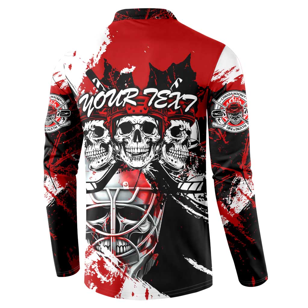 Canada Hockey Skull Life and Death Button Sweatshirt