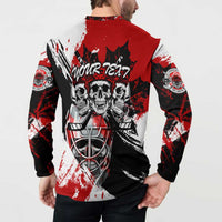 Canada Hockey Skull Life and Death Button Sweatshirt