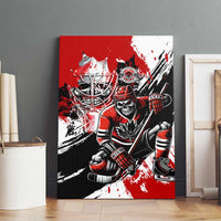 Canada Hockey Skull Life and Death Canvas Wall Art