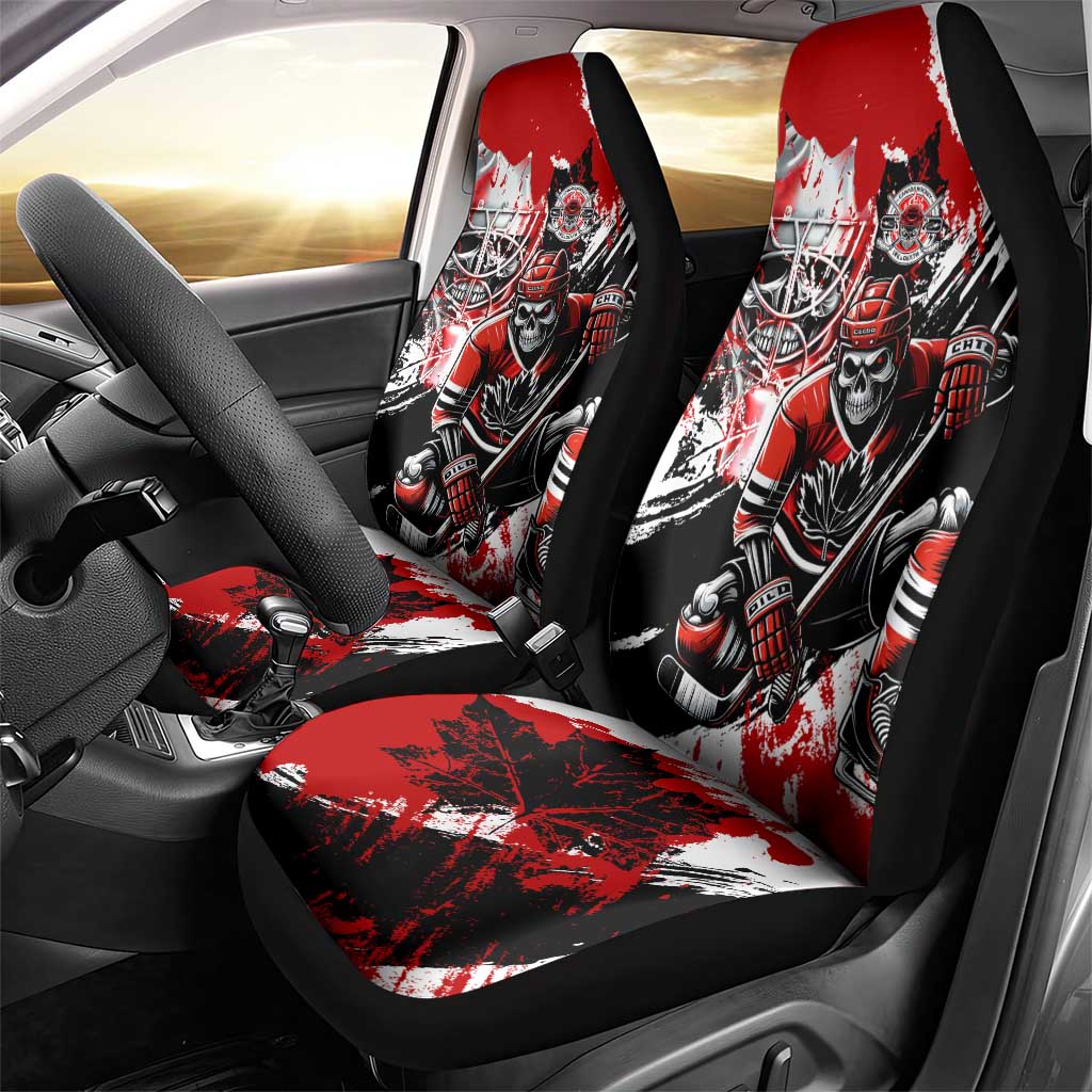Canada Hockey Skull Life and Death Car Seat Cover