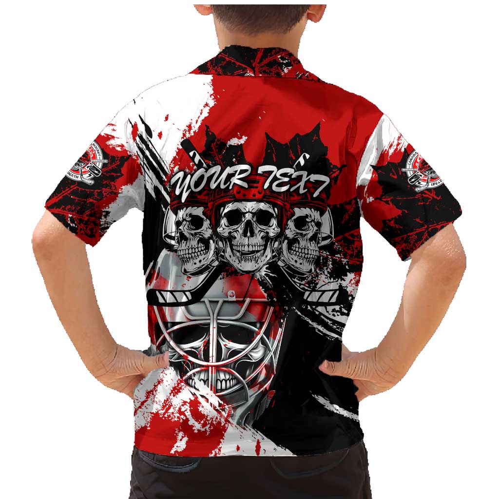 Canada Hockey Skull Life and Death Family Matching Mermaid Dress and Hawaiian Shirt