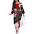 Canada Hockey Skull Life and Death Family Matching Off The Shoulder Long Sleeve Dress and Hawaiian Shirt