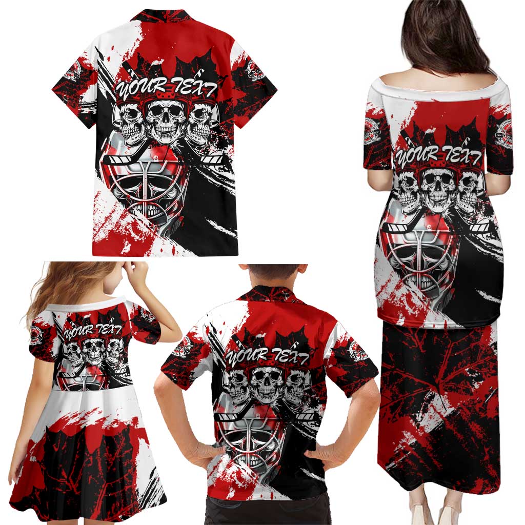 Canada Hockey Skull Life and Death Family Matching Puletasi and Hawaiian Shirt